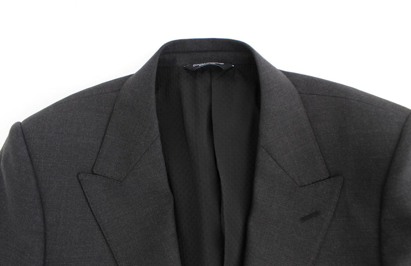 Gray wool slim fit blazer