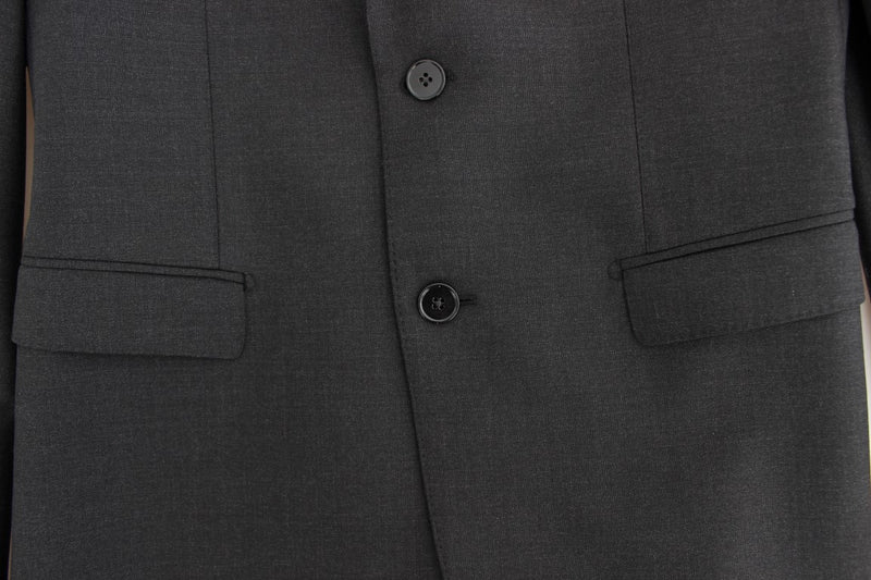 Gray wool slim fit blazer