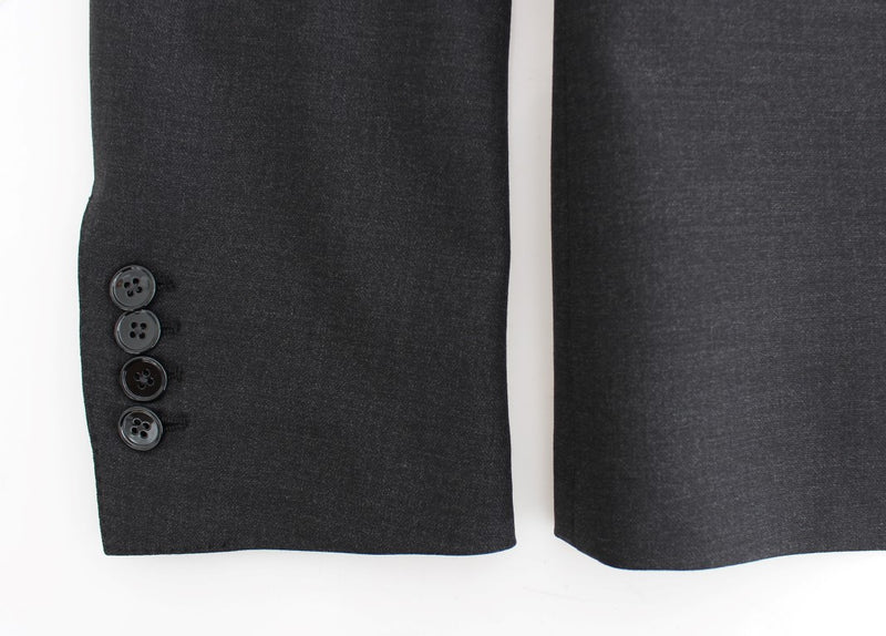 Gray wool slim fit blazer