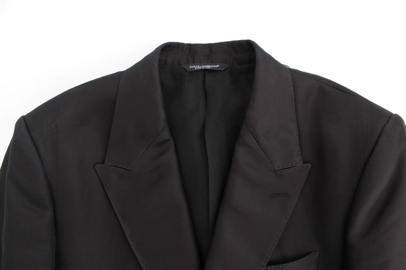 Black silk slim fit blazer