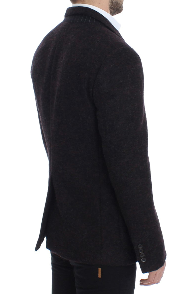 Bordeaux alpaga two button blazer
