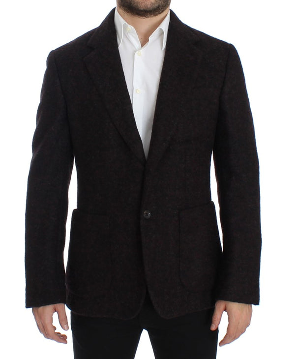 Bordeaux alpaga two button blazer