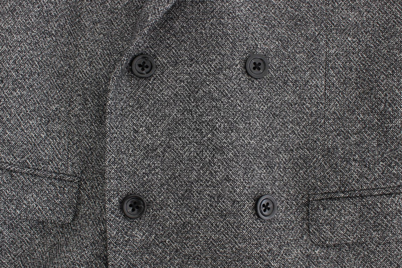 Gray wool double breasted blazer