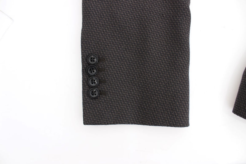 Brown wool slim fit blazer