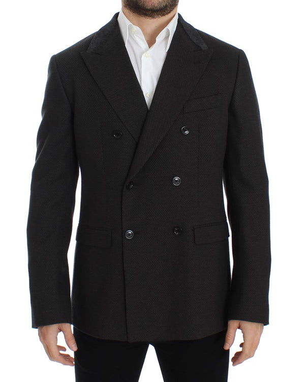 Brown wool slim fit blazer