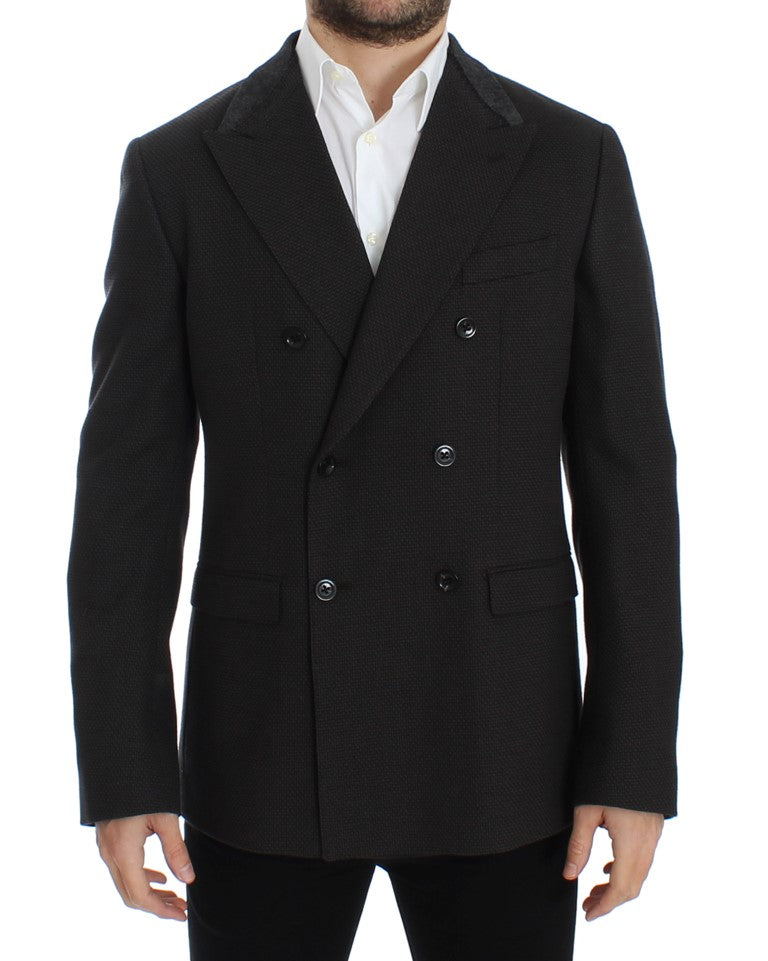 Brown wool slim fit blazer