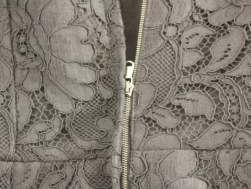 Black floral lace sicily runway dress