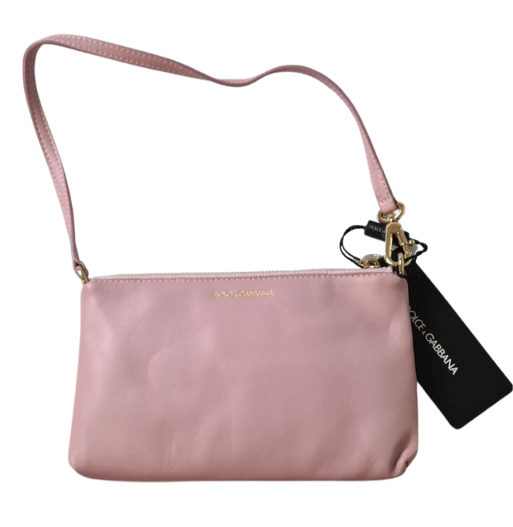 Pink Cutout Shoulder Mini Cross Body Leather Purse