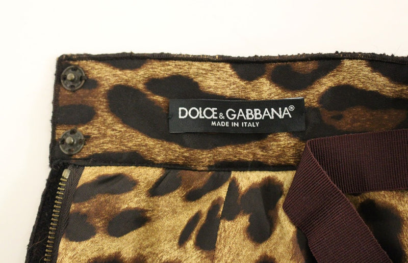 Brown Fur Above Knee Zipper Skirt