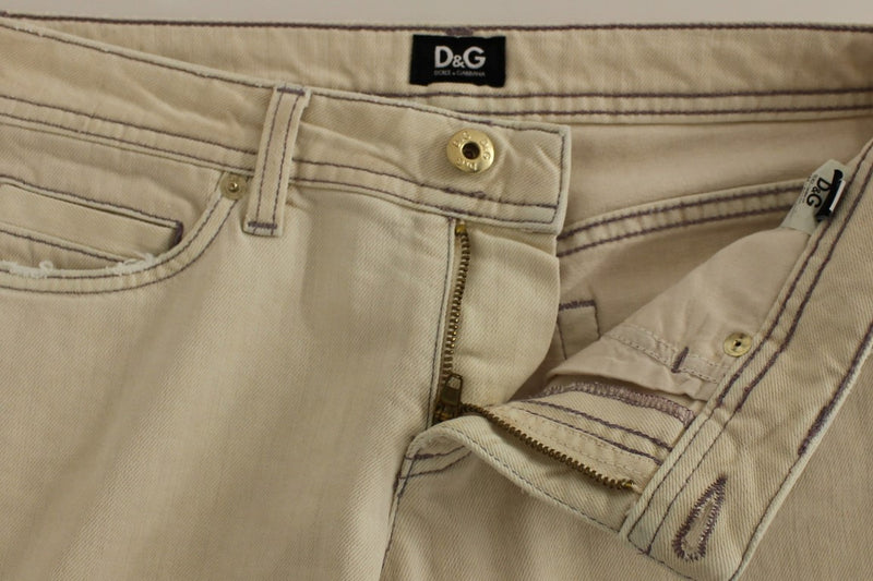 Beige CUTE Cotton Regular Fit Jeans Pants