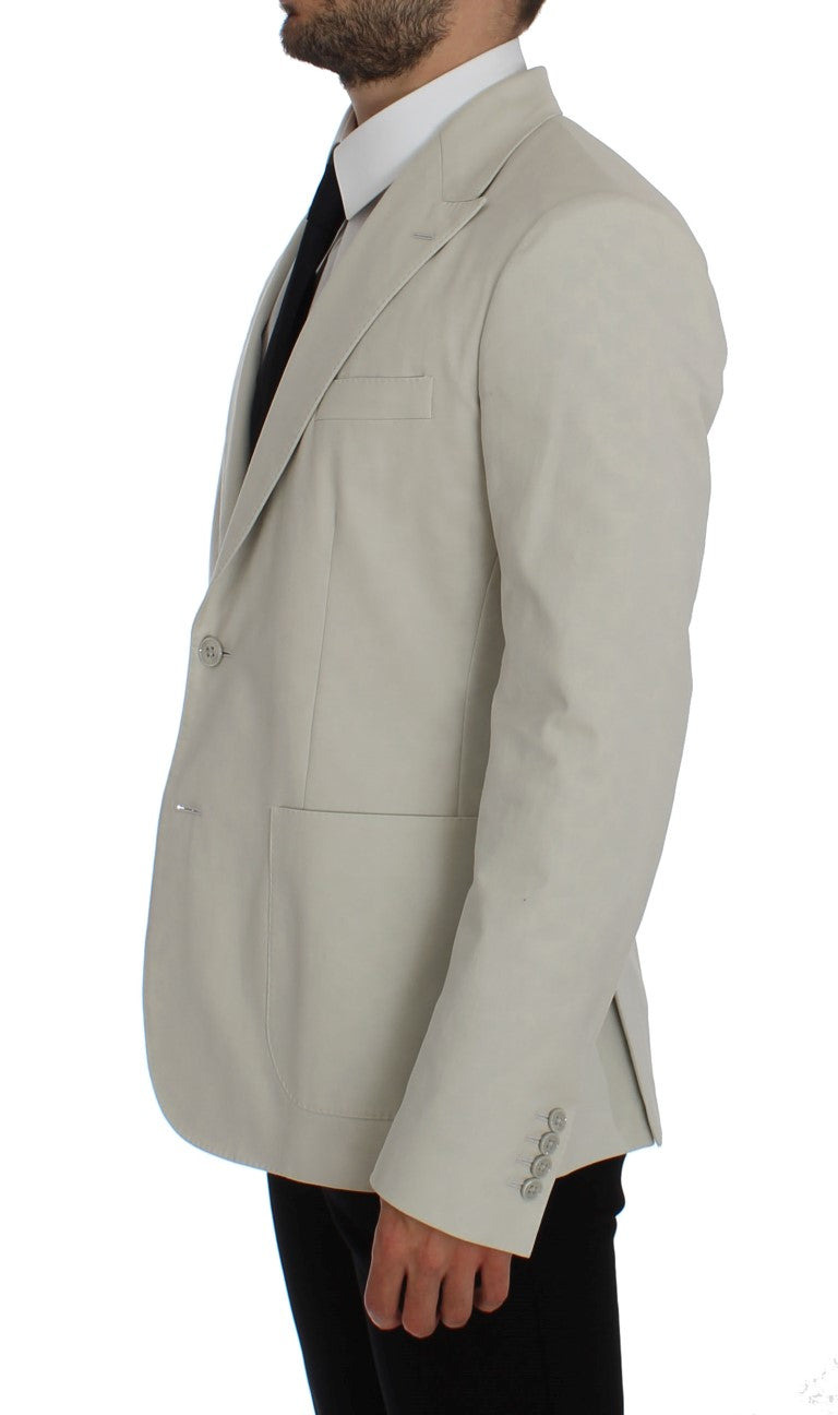 White Cotton Stretch Blazer Jacket