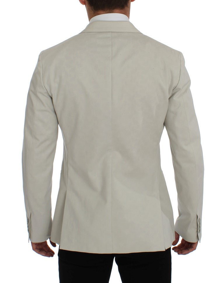 White Cotton Stretch Blazer Jacket
