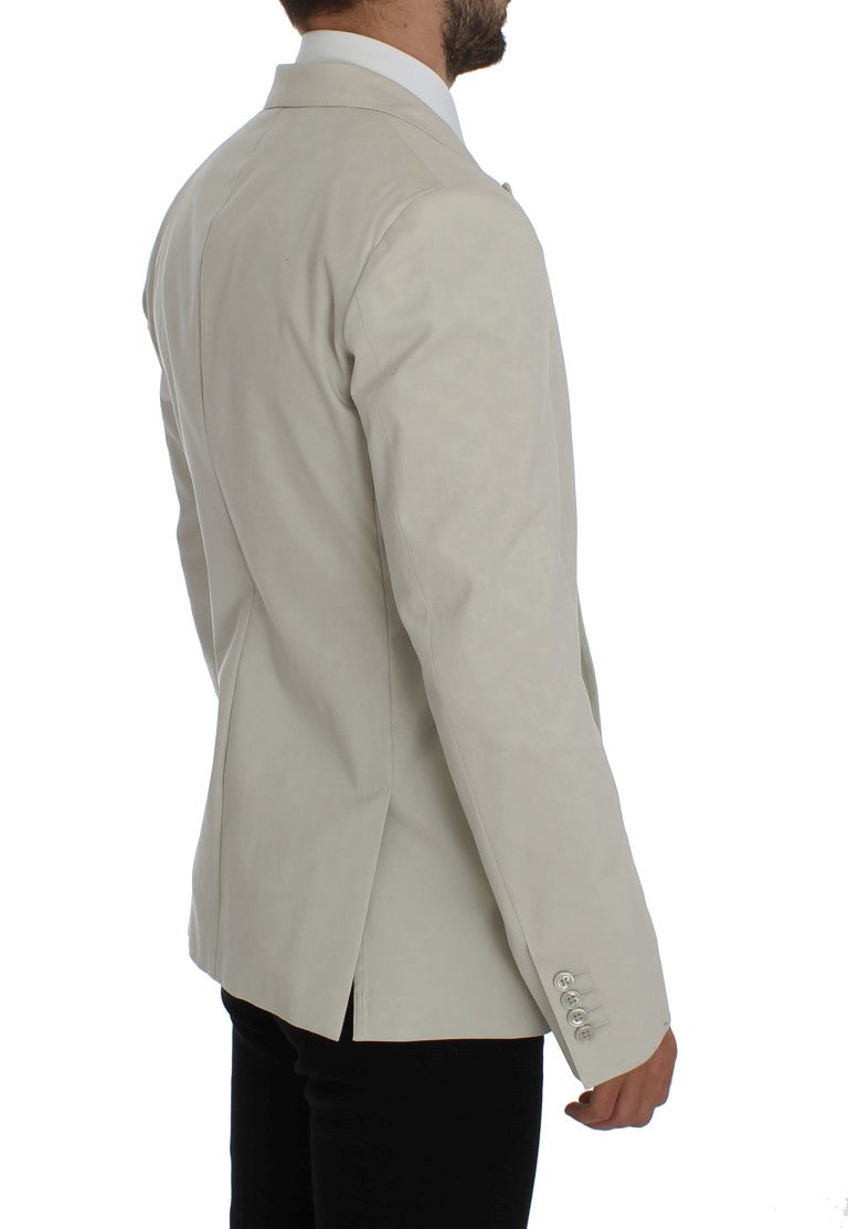 White Cotton Stretch Blazer Jacket