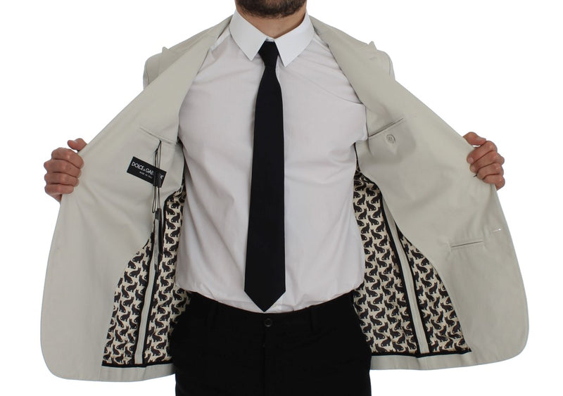 White Cotton Stretch Blazer Jacket