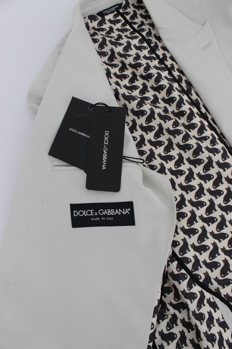 White Cotton Stretch Blazer Jacket