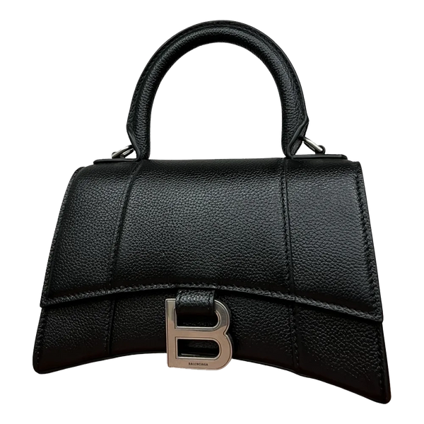 HOURGLASS LEATHER SHOULDER HANDBAG