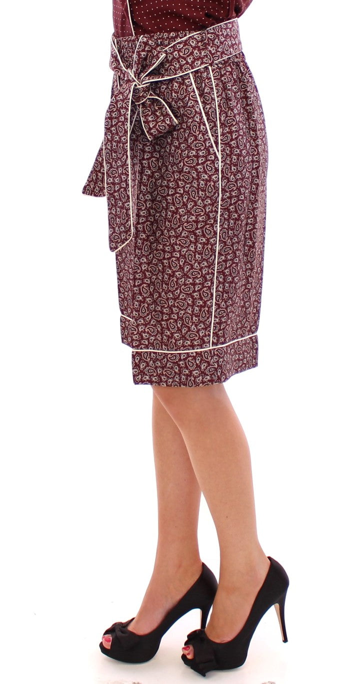 Red PAJAMA silk shorts