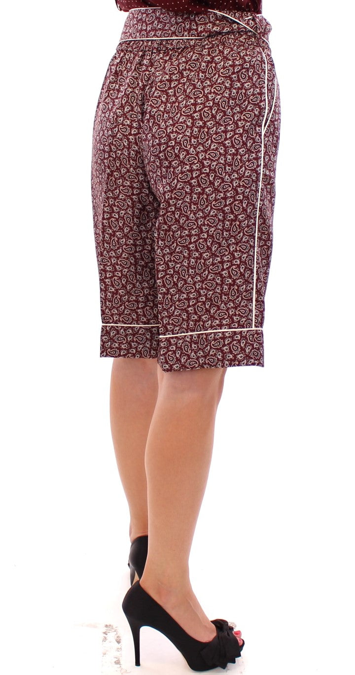 Red PAJAMA silk shorts