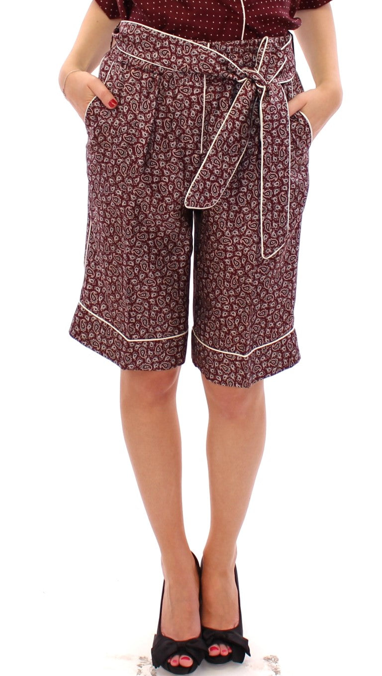 Red PAJAMA silk shorts