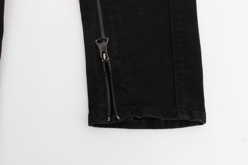 Black Cotton Slim Fit Stretch Jeans