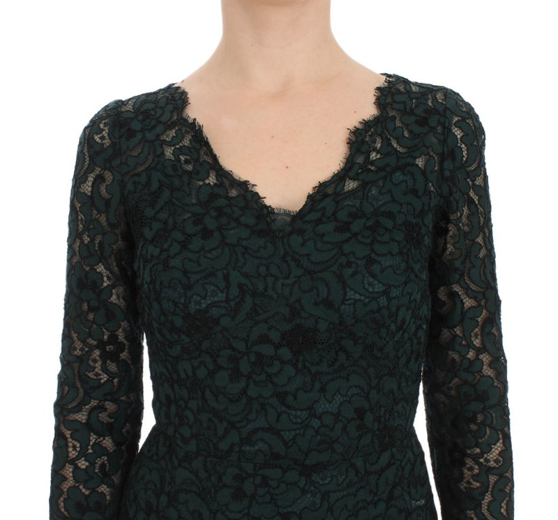 Green Lace Sheath Long Gown Ball Dress