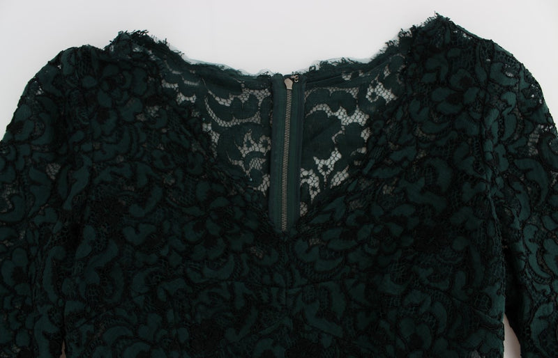 Green Lace Sheath Long Gown Ball Dress