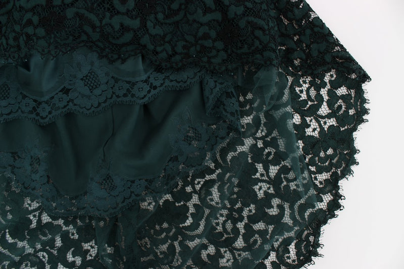 Green Lace Sheath Long Gown Ball Dress