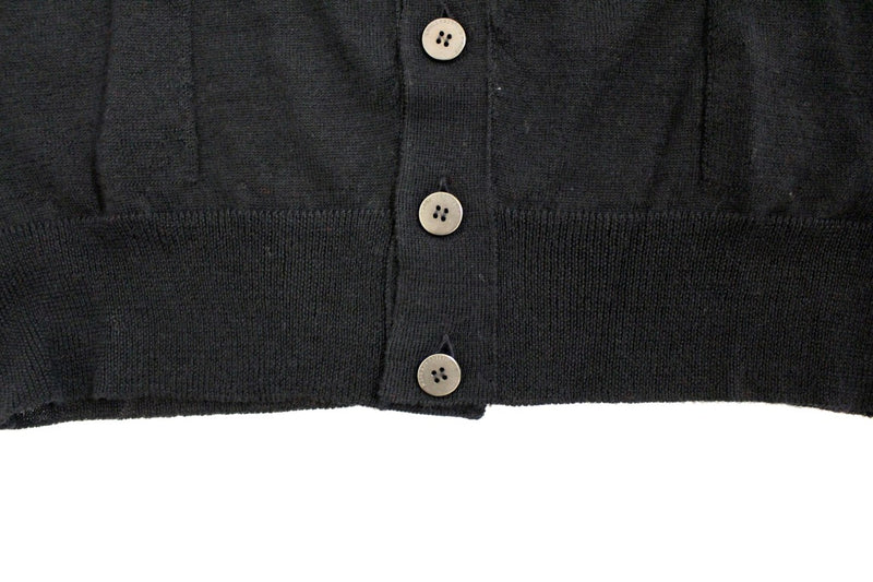 Black wool cardigan sweater
