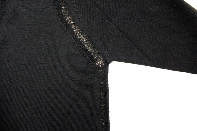 Black wool cardigan sweater