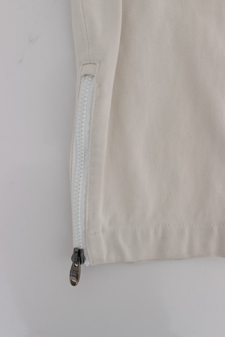 Beige Cotton Slim Fit Denim Jeans