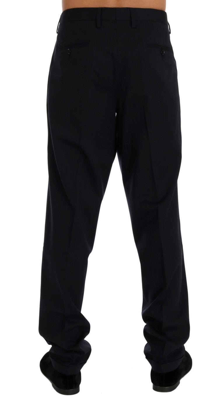 Blue Wool Stretch Dress Formal Pants