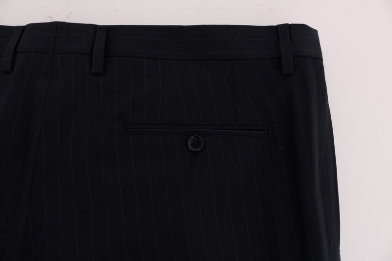 Blue Wool Stretch Dress Formal Pants