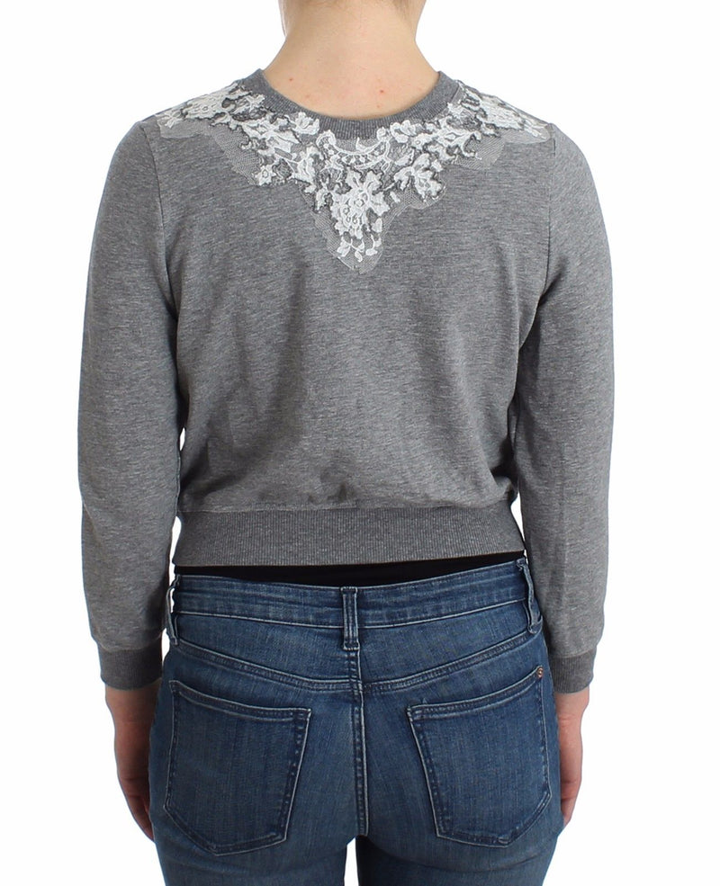 Lingerie Gray Lace Sweater Cardigan Top