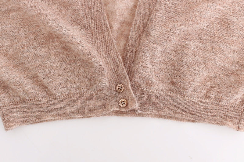 Lingerie Knit Brown Wool Sweater Cardigan