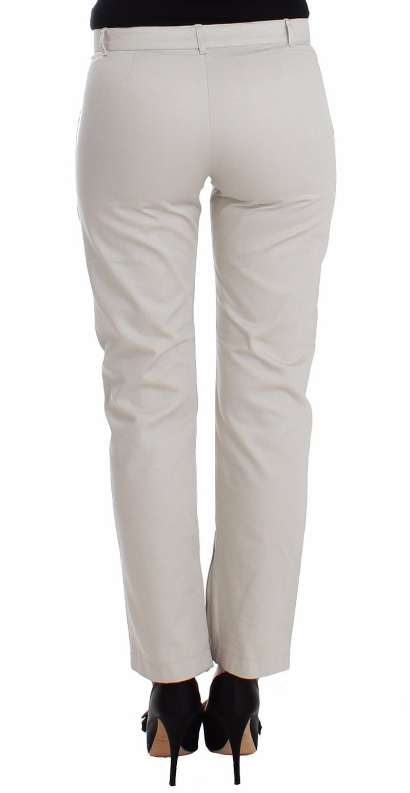 Beige Dress Pants Slim Skinny Leg Cotton