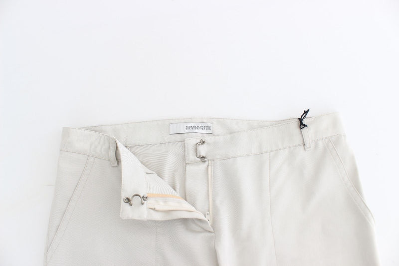 Beige Dress Pants Slim Skinny Leg Cotton