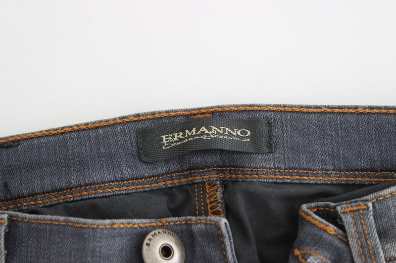 Gray Slim Jeans Denim Pants Skinny Leg Stretch