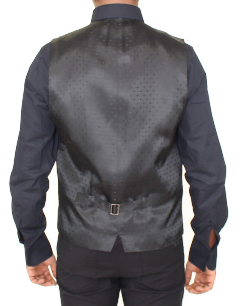 Black Wool Formal Dress Vest Gilet Jacket