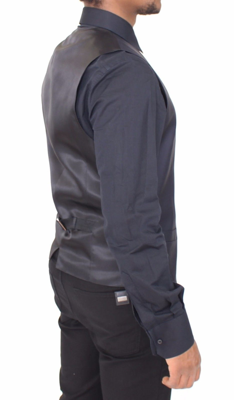 Blue Wool Formal Dress Vest Gilet Jacket