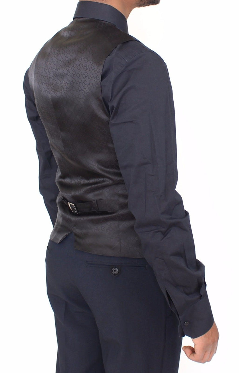 Blue Wool Formal Dress Vest Gilet