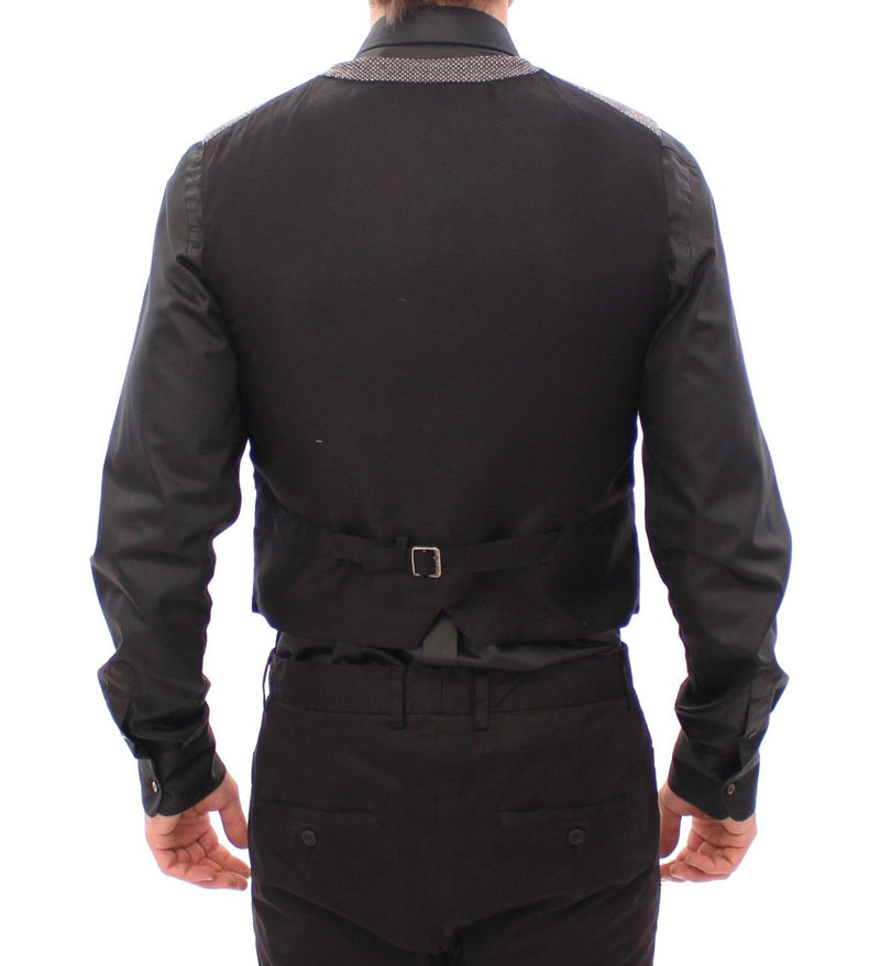 Gray Cotton Blend Logo Vest Gilet Weste