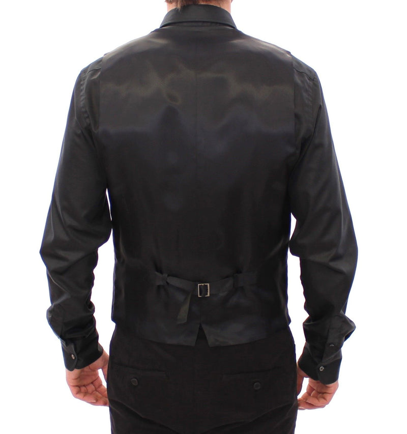Black Wool Logo Vest Gilet Weste