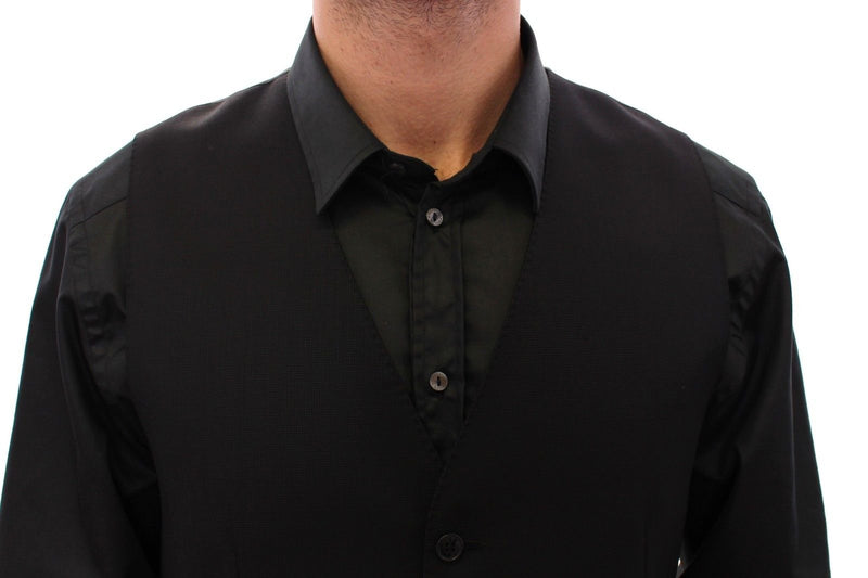 Black Wool Logo Vest Gilet Weste