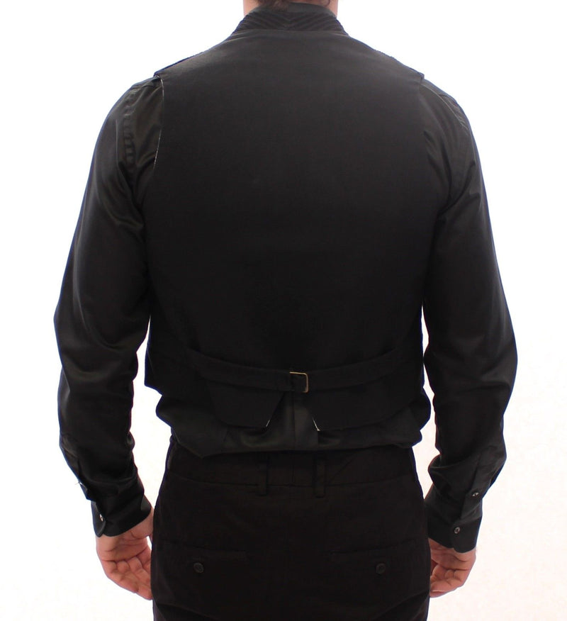 Black Manchester Single Breasted Vest