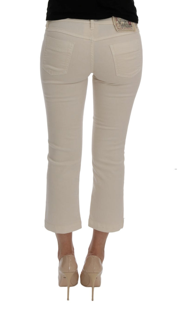 White Cotton GLAMOUR Capri Jeans Pants
