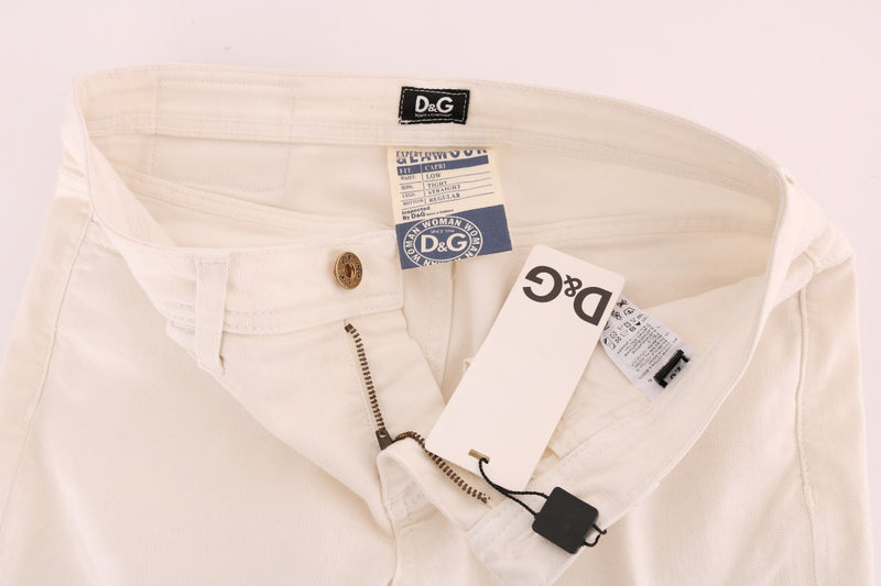 White Cotton GLAMOUR Capri Jeans