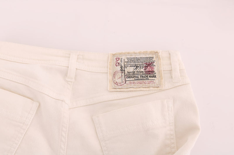 White Cotton GLAMOUR Capri Jeans