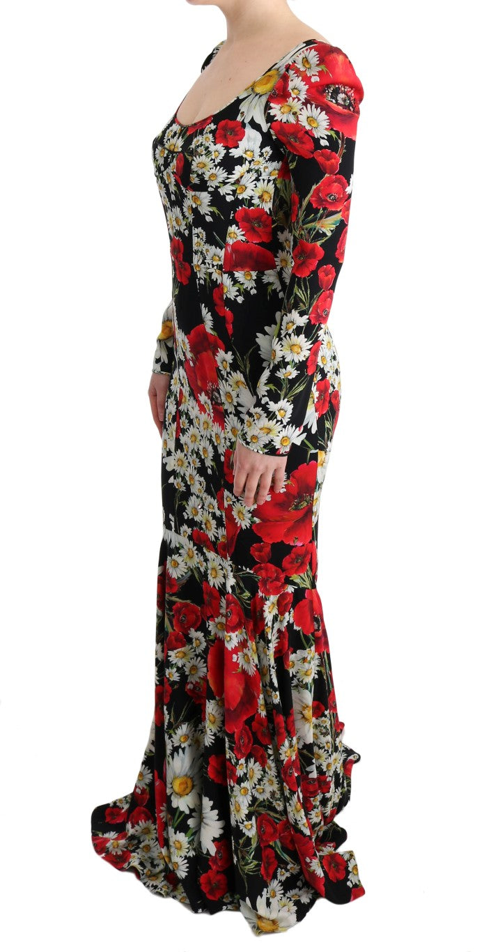 Multicolor Silk Floral Silk Stretch Dress