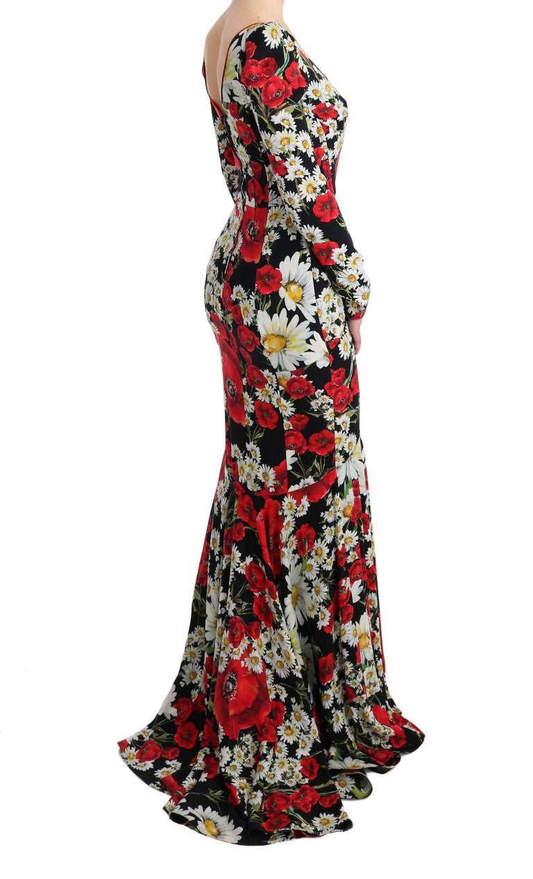 Multicolor Silk Floral Silk Stretch Dress
