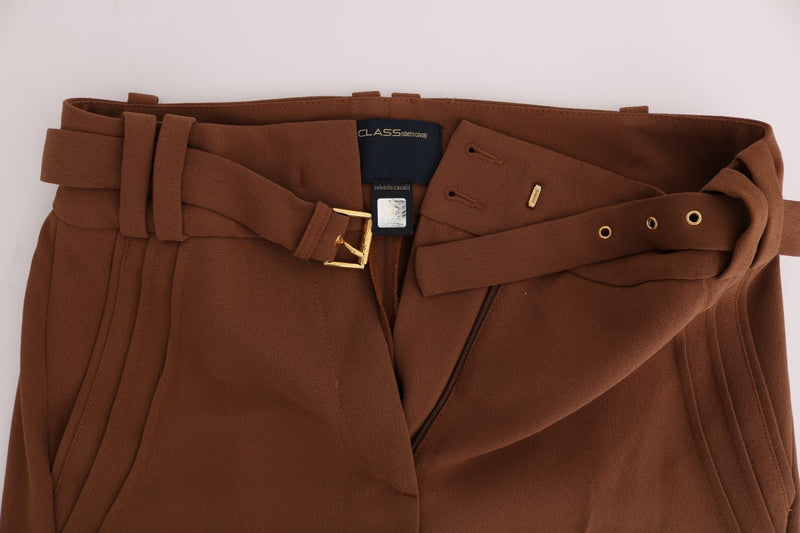 Brown Polyester Boot Cut Pants